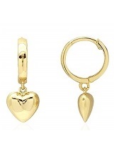 superb heart shaped kids huggie earrings
